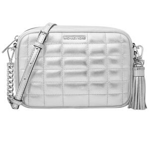 MICHAEL Michael Kors Jet Set Medium White Leather Camera Bag